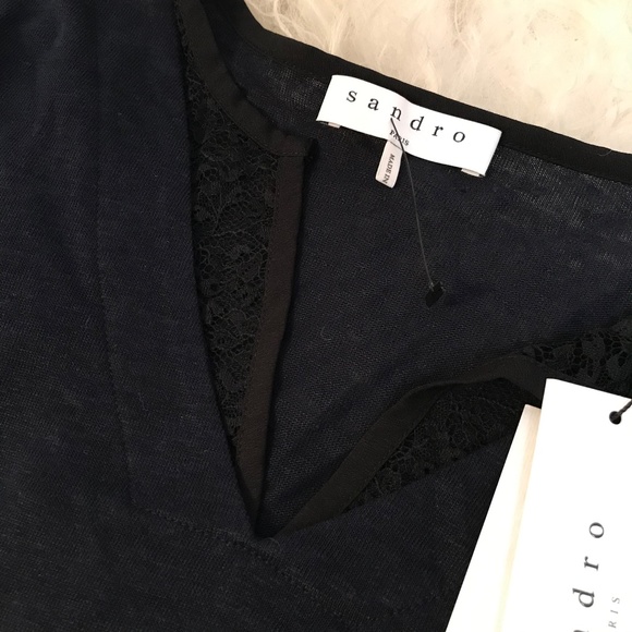 SANDRO Tyra Linen Long Sleeve Top - Picture 4 of 7